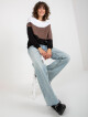 Dámská základní černo-bílá mikina s crewneck JEDNA VELIKOST - thumb (5)