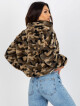 Khaki krátká mikina na zip s camo vzory L / XL - thumb (3)