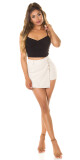 Sexy šortky Koucla Highwaist Skorts s ozdobnými knoflíky white L - thumb (4)