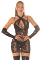 Sexy nákrčník Netzkleid mit Glitzer & Armstulpen black Einheitsgroesse - thumb (14)