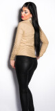 Sexy tričko s těsným pasem BEIGE XL - thumb (4)