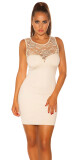 Sexy KouCla Party Minidress s krajkou + sexy záda BEIGE Einheitsgroesse - thumb (3)