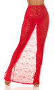 Sexy krajková maxisukně Koucla s vysokým pasem red M - thumb (18)
