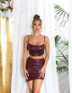 Sexy Koucla Wetlook Highwaist Sukně asymetrická BORDEAUX Einheitsgroesse - thumb (6)