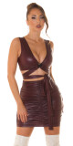 Sexy sukně Koucla Gathered Wetlook Skirt darkred Einheitsgroesse - thumb (2)