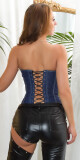 Sexy 2dílný set / Korsáž + tanga v džínách Look blue M - thumb (3)