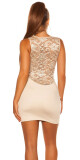 Sexy KouCla Party Minidress s krajkou + sexy záda BEIGE Einheitsgroesse - thumb (19)