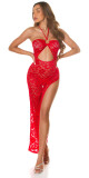 Sexy krajkové šaty s výstřihem Koucla / Cover-Up red L - thumb (9)