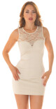 Sexy KouCla Party Minidress s krajkou + sexy záda BEIGE Einheitsgroesse - thumb (21)