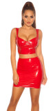 Sexy mini sukně Koucla Latexlook pink S - thumb (14)