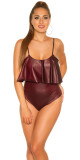 Sexy KouCla Wetlook Body s Volantem BORDEAUX Einheitsgroesse - thumb (11)