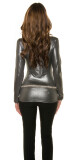 Sexy KouCla longshirt s wetlookem anthracite S/M - thumb (0)