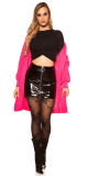 Sexy latexová mini sukně na zip black M - thumb (1)