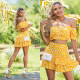 Sexy sladěný set: latinskoamerický top + sukně s vysokým pasem white L/XL - thumb (17)