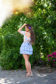 Sexy saténová minisukně s volánky babyblue Einheitsgroesse - thumb (23)