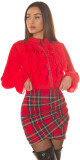 Sexy Koucla draped Highwaist Minisukně red S - thumb (3)