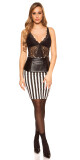 Sexy tužková sukně KouCla s peplum, pruhovaná blackwhite 42 - thumb (7)