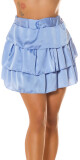 Sexy saténová minisukně s volánky babyblue Einheitsgroesse - thumb (6)