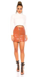 Sexy KouCla Leatherlook Mini sukně se zipem BRONZE XL - thumb (10)