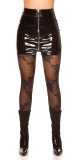 Sexy latexová mini sukně na zip black M - thumb (4)
