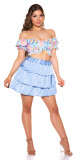 Sexy saténová minisukně s volánky babyblue Einheitsgroesse - thumb (26)