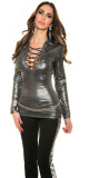 Sexy KouCla longshirt s wetlookem anthracite S/M - thumb (1)