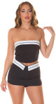 Sexy Skorts with folded waistband & stripe detail black M - thumb (15)