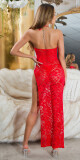 Sexy krajkové šaty s výstřihem Koucla / Cover-Up red L - thumb (0)