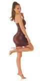 Sexy šaty Koucla Wetlook Neck-Minidress red Einheitsgroesse - thumb (11)
