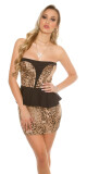 Sexy bandeau-minidress KouCla s peplumem blackturquoise Einheitsgroesse - thumb (5)