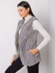 Tmavě šedá kožešinová vesta Velikost: M/L - thumb (3)
