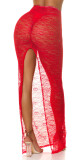 Sexy krajková maxisukně Koucla s vysokým pasem red M - thumb (13)