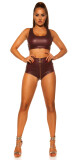 Sexy tepláky KouCla Wetlook se zipem BORDEAUX L - thumb (3)