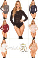 Sexy body z jemného úpletu se síťovinou a cvočky anthracite Einheitsgroesse - thumb (5)