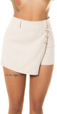 Sexy šortky Koucla Highwaist Skorts s ozdobnými knoflíky white L - thumb (19)