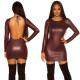 Sexy KouCla Neckholder Wetlook Mini šaty barva BORDEAUX velikost Einheitsgroesse - thumb (1)