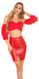 Sexy kožený vzhled minisukně Highwaist black S - thumb (5)