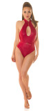 Sexy body s výstřihem Koucla Neck Bodysuit with cut out blackleo M - thumb (2)