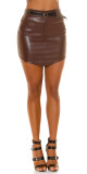 Sexy Koucla Minisukně kožený vzhled s páskem brown Einheitsgroesse - thumb (2)