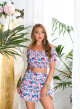 Sexy Koucla 2dílný set sukně + top s květinovým potiskem royalblue L/XL - thumb (3)