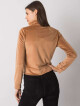 Velurová mikina RUE PARIS Camel se zapínáním na zip L / XL - thumb (3)