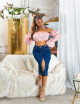 Sexy tmavá džínová midi sukně s vysokým pasem a rozparkem denimblue 38 - thumb (21)