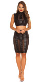 Sexy KouCla Wetlook-Mini sukně se síťovinou barva black velikost S - thumb (12)