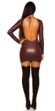Sexy KouCla Neckholder Wetlook Mini šaty barva BORDEAUX velikost Einheitsgroesse - thumb (9)