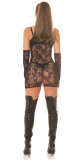 Sexy nákrčník Netzkleid mit Glitzer & Armstulpen black Einheitsgroesse - thumb (13)