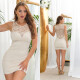 Sexy KouCla Party Minidress s krajkou + sexy záda BEIGE Einheitsgroesse - thumb (13)