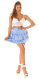 Sexy saténová minisukně s volánky babyblue Einheitsgroesse - thumb (16)