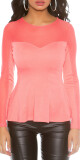Sexy Koucla PartyShirt transparentní s peplumem darkblue S - thumb (4)