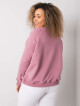 Pudrově růžová mikina plus size bez kapuce XL - thumb (6)