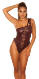 Sexy KouCla Coldshoulder Wetlook Body barva BORDEAUX velikost Einheitsgroesse - thumb (23)